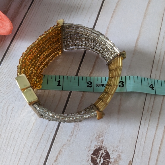 Silver and Gold Beaded Bracelet - Picture 4 of 4